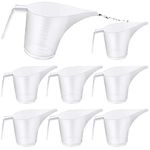 BeelDeel 8 Pack 1000ml Large Funnel Pitcher Translucent Easy Pour Measuring Cup with Long Spout, Plastic Measuring Cups Set for Cooking,Baking,Watering，Soap Making,Candle Making