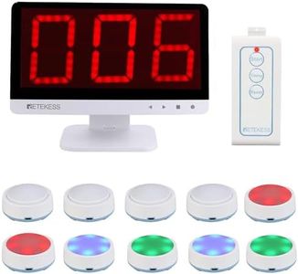Retekess TM101 Wireless Quiz Answer Game Buzzer System, Add Up to 32 Buttons,262ft,Auto-Sleep,10 Buzzers for Game Show,Family Game Nights,Debate Contests in Companies,School Contest