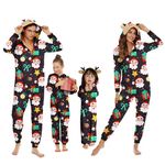 HIFUAR Christmas Onesie Family Matching Pyjamas Set Holiday Sleepwear Gifts for Mens Womens Boys Girls Funny Reindeer Loungewear Pjs Brown Santa Claus Mom