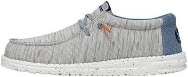 HEYDUDE Men's Wally Jersey Wally Slip-On Shoes - Moccasin Style, Light Grey, 10 UK