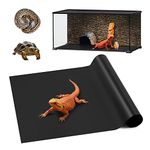 Reptile Carpet, Bearded Dragon Substrates, Tortoise Bedding Mat, Terrarium Substrate Liner for Leopard Gecko, Tortoise, Turtle, Lizard, Snake, Iguana Reptile Tank Accessories Black(45x180cm)