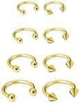 Ovxznts 16G Surgical Steel Nose Septum Horseshoe Hoop Earring Eyebrow Tragus Helix Lip Rings Piercing Jewelry, Metal, stainless-steel