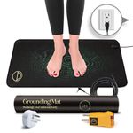 Earth and Moon Grounding Mat for Desk, Reduce Fatigue & Stress, Supports Energy & Wellness, Grounding Pad for Bed, Office, Living Room, Works Well w/Sheets, Blanket, w/ 15 Foot Cord, 13x29in