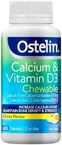 Ostelin Calcium & Vitamin D3 Chewable Tablets 60 - Supports Bone Density & Strength - Assists Healthy Bone Development in Teens - Maintains Healthy Immune System & Muscle Function