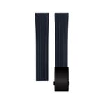 TOPBD For Omega Strap Seamaster 300 007 Diving Watchband Bracelets 20mm FKM Fluoro Rubber New Watch Band 20mm, 21mm, 22mm, 18mm,19mm (Color : Black Black Buckle, Size : 18mm)