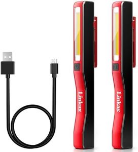 Linkax Linterna Taller Led Recargable, 2 en 1 Linterna de Trabajo Lámpara de Inspección LED COB Portátil Linterna con Base Magnética para Cámping, Emergencia, Automóviles