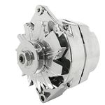 Performance High Output 105 AMP Alternator Chrome 1 or 3 Wire, Self Exciting Replacement For GM Chevy 10 SI 10SI DELCO BBC SBC 1965-1986 1100125