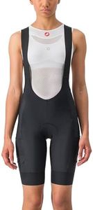 CASTELLI Women’s Unlimited Cargo Bibshort, Padded Bike Cycling Bib Shorts for Road & Gravel Biking - Black - Large