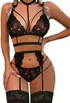 AvidloveThree Pieces Lingerie Set L