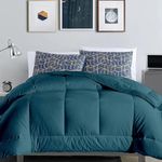 Razzai MammaYo Down Alternative Soft Quilted 300 GSM All Weather Comforter (92" x 106" Inches/233cm x 269cm) - King Size Comforters|Teal| Microfibre|lightweight