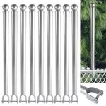 GRELWT 9 Pack 1-5/8" Chain Link Fence Extender, 25.2" Fence Extension Height, U Bracket Design Patented Product, Galvanized Steel for Dogs and Privacy