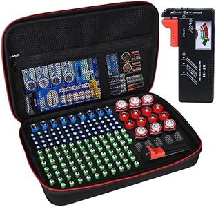 Battery Organizer Storage Box with Tester:Battery Vault Case Fireproof Waterproof Explosionproof Holder Box with Tester BT-168 Checker Carrying Case Container Bag Fit for 200+ Batteries AA AAA C D 9V