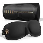 ELLE Contoured Sleep Mask - Chic Eyelash-Friendly 3D Design for Side Sleepers - 100% Light Blocking Eye Shadow for Travel & Beauty Rest