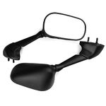 Krator Black OEM Style Racing Mirrors - Left & Right Set - Compatible with Yamaha YZF R1 R6 (2006-2008)