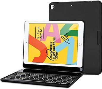 ProCase iPad 10.2 (2021 9th Gen/ 2020 8th Gen/ 2019 7th Gen) Keyboard Case with 7 Colors Backlit, 360° Rotation Protective Smart Cover with Wireless Keyboard for 10.2 iPad 9th/8th/7th –Black