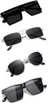 Sheomy Cat Eye Candy Mc Stan Unisex Combo Offer Pack Of 4 Shades Glasses White Black Non-Polarized Sunglasses Women And Men Small Combo Offer Pack Of Cat Eye Candy Mc Stan Mc-006