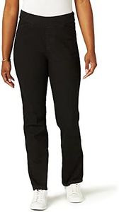 Chic Classic Collection Women's Easy-fit Elastic-Waist Pant, Black Denim, 6 Petite (Manufacturer size)