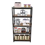 SmartSlide Metal 5 Shelves Boltless Heavy Duty Slotted Angle Folding Storage Rack/Adjustable Height Shelving Unit/Multi Use Storage Organizer (5 Shelves,32"(2.7 Feet)X16"(1.3 Feet)X63"(5.25 Feet))