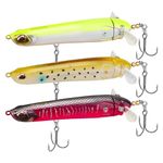 TRUSCEND Fishing Lures for Bass Trout Double Floating Rotating Tail Whopper Swimbaits Bass Lures Freshwater Saltwater Bass Fishing Plopper Lures Kit Lifelike Teasers Fishing Gifts for Men