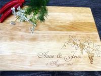 Algis Crafts | Personalized handmade Chopping Board - GRAPES | Wedding gift | Laser Engraved Cutting Board | Anniversary Gifts for Couple | Golden Wedding Anniversary Gift