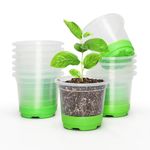 MIXC 12 Packs Plant Nursery Pots, 4" Plastic Gardening Pot Planting Containers Cups Planter Small Starter Seed Starting Trays for Seedling