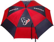 Team Golf NFL Houston Texans 62" Golf Umbrella with Protective Sheath, Double Canopy Wind Protection Design, Auto Open Button