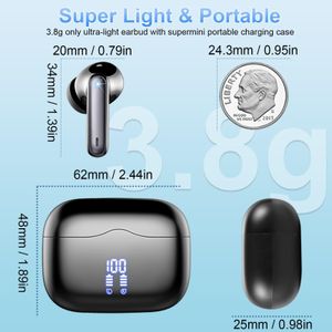 Bluetooth 5.4 Wireless Earbuds – 40H Playtime, Noise Cancelling