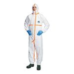 DuPont TJCHA5TWH3X008000 800J Tyvek Chemical Protective Coverall Suit, CE Certified, Cat III, Type 3/4/5/6, Sealed Bag, 3X-Large, White