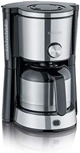 SEVERIN Cafetière Filtre "TypeSwitch", 1 000W, 1L, Juqu'à 8 tasses, Sélecteur d’arôme, Verseuse isotherme, Inox/Noir, KA 4845