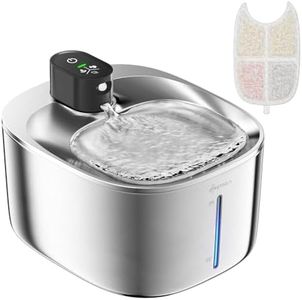 Katzenbrunnen Kabellos mit Bewegungsmelder, 4L Trinkbrunnen für Katze & Edelstahl Hunde mit Batteriebetrieb Akku 4000 mAh, Ultra-Leise Wasserbrunnen für Katzen-FS10pro (Schwarz)