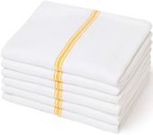 Yellow Premia Dish Towels (6 Units) • Commercial Kitchen Towel • Absorbent 100% Cotton Herringbone (14"x25") • Commercial Quality: 24 oz/dz • Classic Tea Towels • Low Lint