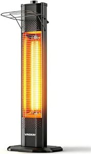 VAGKRI Outdoor Electric Patio Heater, 1500W 36" Infrared Heater with 2 Heat Tube, 3 Levels, Tip-Over&Overheat Protection, IPX5 Waterproof Tower Electric Patio Heater for Outdoor Indoor, Backyard, Room