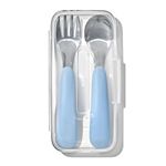 OXO Tot - On The Go Fork & Spoon Set - Baby Feeding Stainless Steel with Travel Case Sized for Little Mouths from 12 Months and Up - Dusk - 61165100