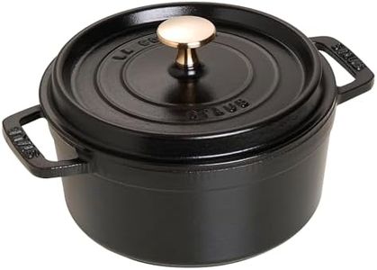 STAUB Cocotte, Gusseisen Bräter mit Deckel, 18 cm, 1,7 L, Rund, Alle Herdarten inkl Induktion, Made in France, Schwarz