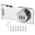 PATIKIL Cabinet Password Lock, Rotary Hasp Locks Door Security Latch Lock, Slide Latch Lock for Small Doors, Barn Door, Bathroom (Silver)