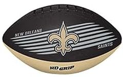 Rawlings NFL Downfield Youth Size Football with 5X HD Grip, New Orleans Saints