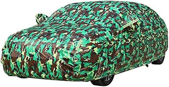 Waterproof 6-Layer SUV Car Cover,TOPIND All Weather Car Cover Outdoor Breathable Dust Prevention,Universal UV Rain Car Cover Protection with Zipper,Car Covers with PEVA Cotton (Y-M, Camouflage)