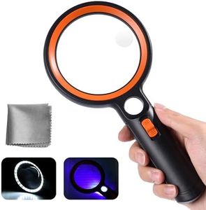 Loupe de Lecture avec 30 lumières LED, 30X 45X 60X Grossissante avec Lumière 2 Modes D'éclairage, Loupe Eclairante pour Lecture, Bijoux, Seniors, Malvoyant, Observation et Travaux Manuels