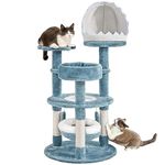 Yaheetech 115cm Ocean-themed Cat Tree, Multi Level Cat Tower W/Shark's Mouth-shaped Nest, Starfish-shaped Perch, Jellyfish-style Hammock, Cat Scratching Tree for Large Cats