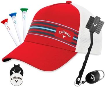 Callaway Unisex Adult Red Golf Hat Gift Set, Red, One Size US