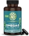 Sunwarrior Vegan Omega 3 DHA & EPA Supplement Algal Oil Preferred Alternative to Fish Oil Supports Brain Eye Joint & Heart Health (60 Count)