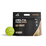 Hundred Delta P500 Pro Pickleball Balls | Pack of 6 | USA Pickleball Approved | 40 Hole Design | Tournament Ball (Neon Yellow)