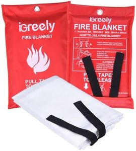 iGreely Emergency Fire Blanket for Home 2 Pack 39” x 39” Prepared Hero Fire Blanket Suppression Fiberglass Fire Blanket for Home,Kitchen Camping Car Office Grill Warehouse Emergency Survival Safety