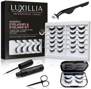 Luxillia Magnetic Eyelashes with Applicator Kit - 16 Set Natural Lashes