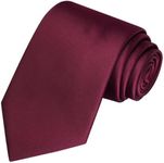 KissTies Burgundy Solid Satin Tie M