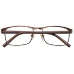 DOOViC Bronze Reading Glasses Metal Frame 3.0 for Men/Women Blue light Filter Square Readers Glasses