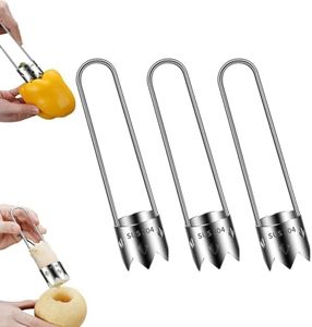 Fruit and Vegetable Corer Tool, Red Bell Pepper Seed Corer, Stainless Steel Fruite Corer, Apple Core Remover with Ergonomic Handle, For Vegetables Fruit Corer Kitchen Gadget (3 Pcs)