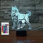 SUPERHONGJIHAO Night Light for Kids 3D Husky Dog Led Lamp with Remote Control 16 Color Changing Xmas Birthday Gift for Child