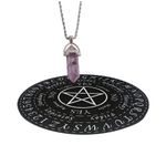 VHIMASA Pendulum Board Wooden Divination Board Crystal Dowsing Pendulum Necklace Witchcraft Supplies Metaphysical Wiccan Gifts for Witches