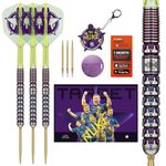 TARGET Darts Luke Littler World Champion Steel Tip Swiss Point Darts, 90% Tungsten Dart Set, 23G | The Nuke 2025 Special Edition K-Flex, Key Ring, Spare SLK Swiss Points and Premium Tool Included